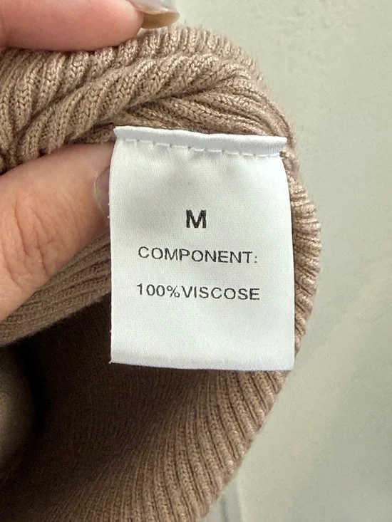 V-Neck Belted Maternity Sweater Dress in Taupe - Picture 7 of 8